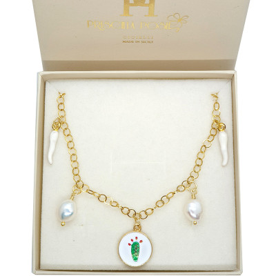 Collana charms Siciliani bianchi