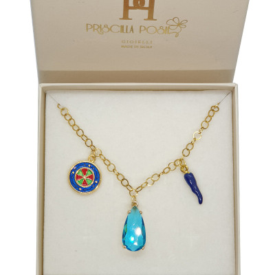 Collana Charms Blu