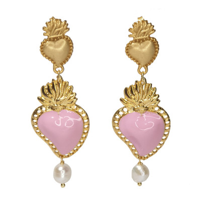 Orecchini Cuore Sacro Rosa