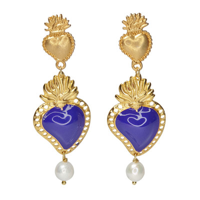 Orecchini Cuore Sacro Blu