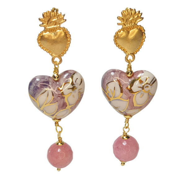 Orecchini Cuore in Ceramica