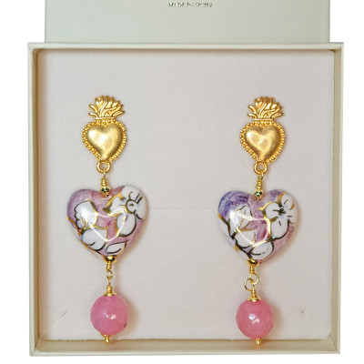 Orecchini Cuore in Ceramica