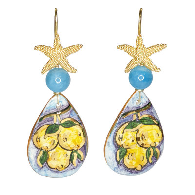 Orecchini Gocce in Ceramica Limoni