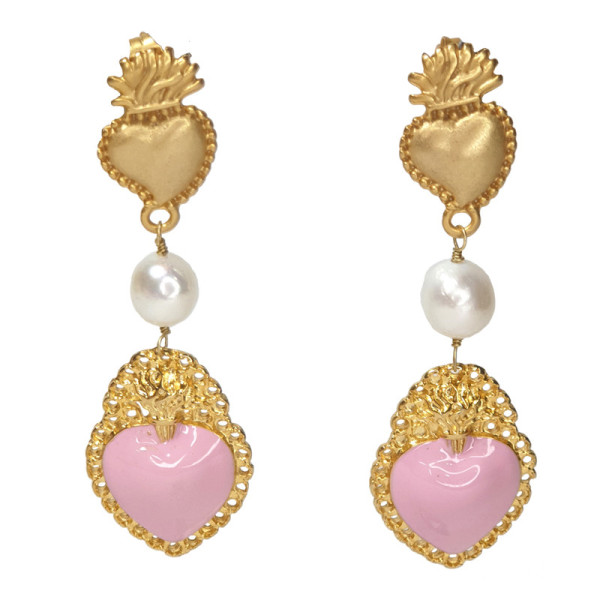 Orecchini Cuore Sacro Rosa (new)