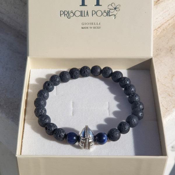 Bracciale Spartano in Pietra Lavica