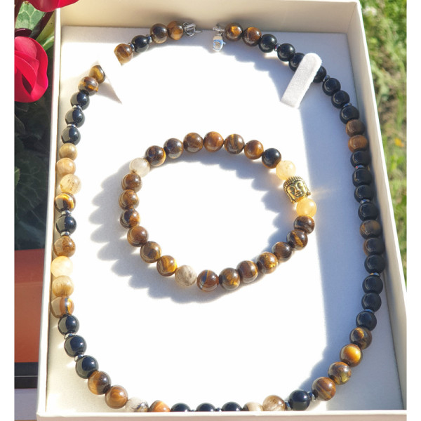 Collana e Bracciale in occhio di tigre
