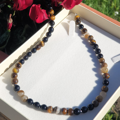 Collana e Bracciale in Occhio di Tigre – Gioielli Unisex con Pietre Naturali | Priscilla Posh Gioielli